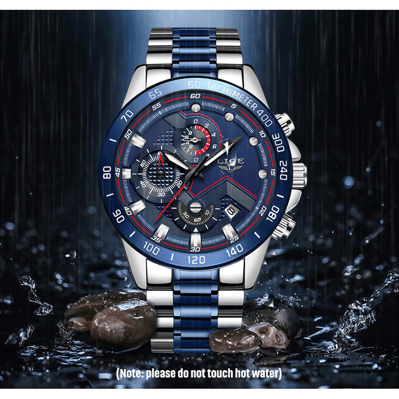 Legering heren zakelijke horloges analoog horloge roestvrij staal sport waterdicht lichtgevend herenhorloge