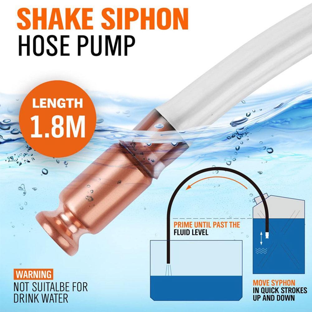 180cm Manual Suction Pipe Gas Siphon Pump Gasoline Fuel Water Shaker Siphon Hose Safety Self Priming Hose Pipe Plumbing Hoses