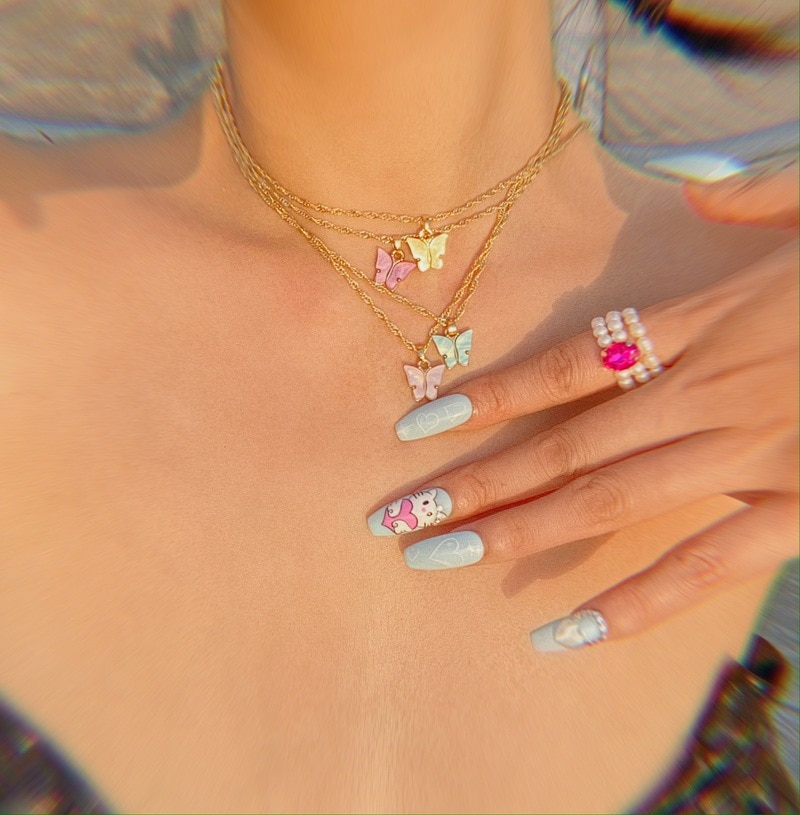 Søt sommerfugl anheng halskjede for kvinner cocktail party statement halskjede steet stil koreansk halskjede smykker