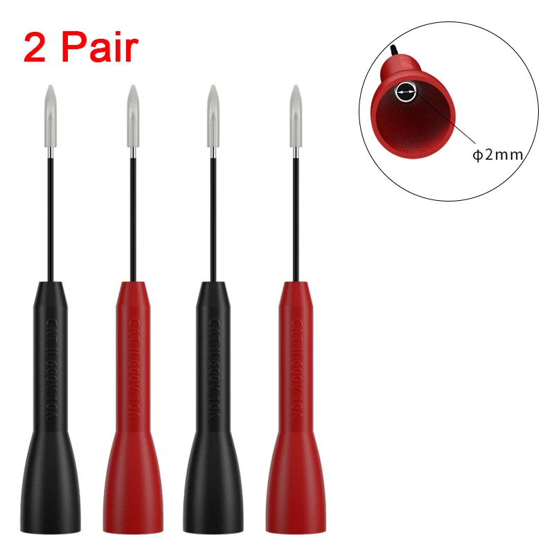 2/4pcs Insulated Piercing Needle Non-destructive Multimeter Test Probes Red/Black Test Probe Digital Multimeter Test Equipment: Goud