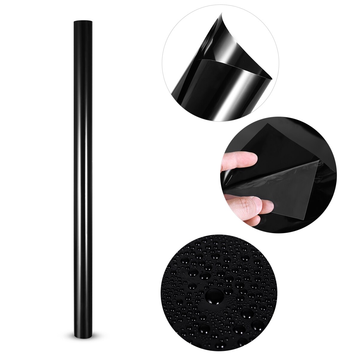 50cm x 3M Car Van Window Tint Film Universal Fit for Privacy & Sun Glare Heat Reduction (Black)