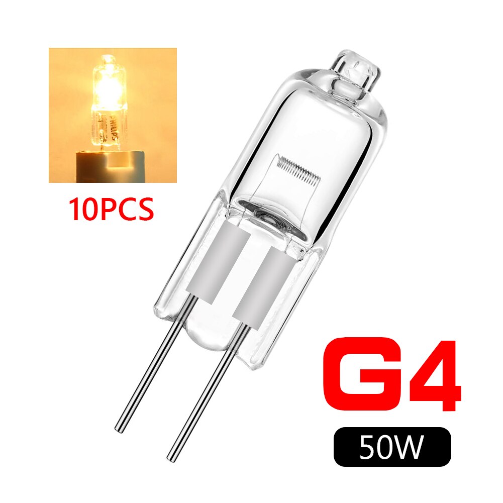 10Pcs 12V 5W/10W/20W/35W/50W G4 Halogeen lamp 12V G4 Lamp G4 Halogeen Lamp Warm Wit Lamp Lamp Kralen Vervanging Home Verlichting
