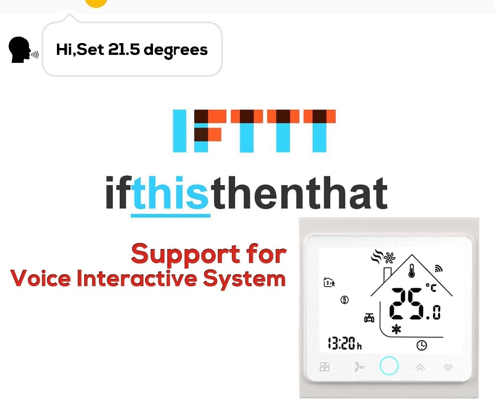 Hessway wifi mobilapp fjernbetjener hjemmetemperaturreguleringstermostatafbryderen til blæserspole varmekølet