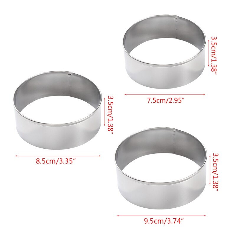 Stainless Steel Dumpling Maker 3 Pcs Small Medium and Large Dumpling Mold Dough Press Cutter Wrapper Pie Crimper Pastry Tools Ra: 1