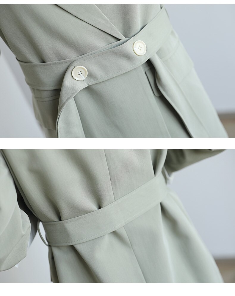 Vår høst blazer jakker stil stor størrelse løs casual dress jakke + kjole kvinner todelt sett  g189