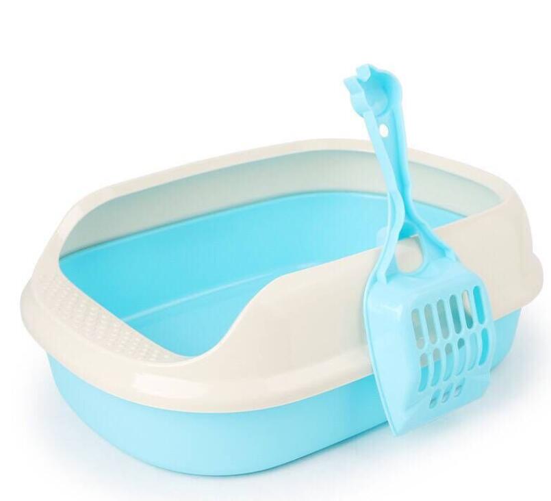 Hond Wc Kattenbak Hond Lade Teddy Anti-Splash Toilette Met Kattenbakvulling Schop Puppy Kat indoor Home Zandbak: Blauw