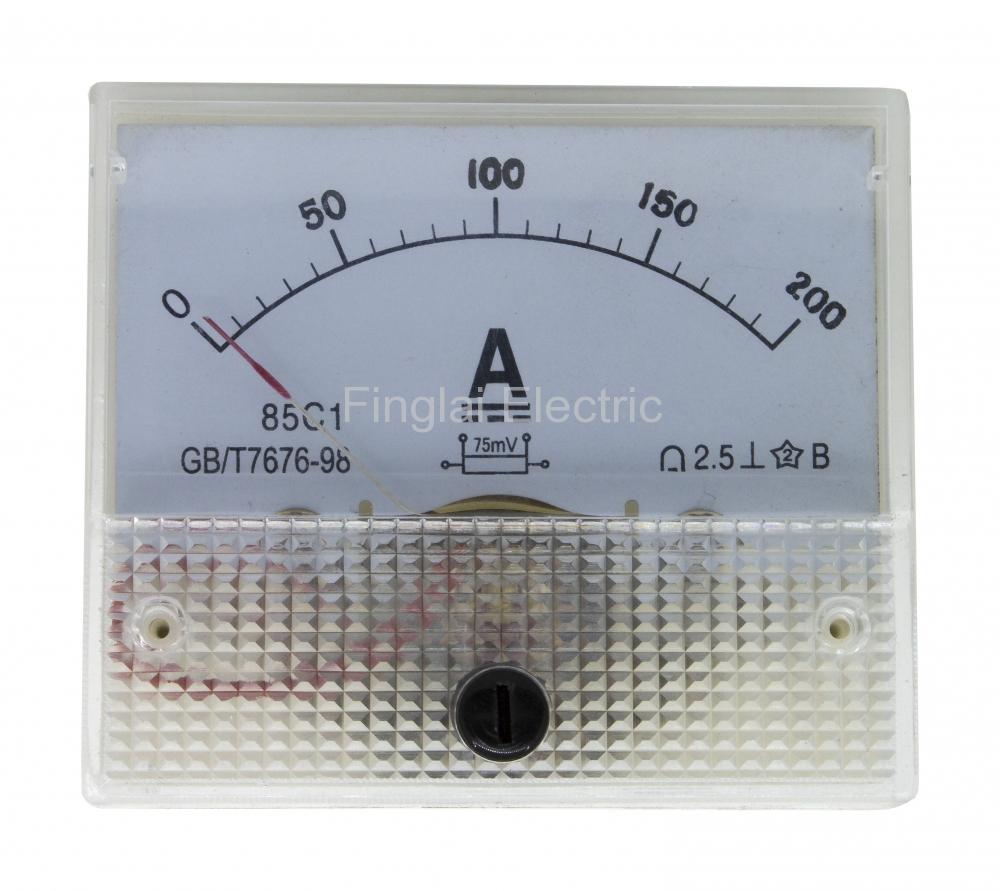 85C1-A DC pointer ammeter current meter 15A 20A 30A 50A 75A 100A 150A 200A 300A need shunt 85C1 analog AMP meter 64*56 mm size: 200A