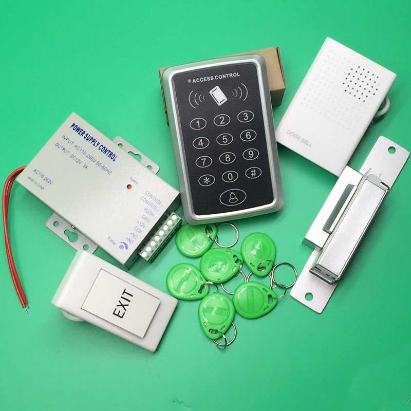 DIY Full Complete 125KHz Rfid Card Door Access Control Door Security System Kit with Fail Safe NC Electric Strike Lock
