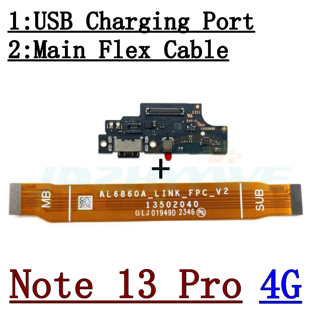USB-Ladeanschluss SIM-Kartenleser-Anschlussplatine für Xiaomi Redmi Hinweis 9S 9 10 10s 11 11s 12 12S 13 Profi+ 5G 4G Hauptflexkabel: Lila