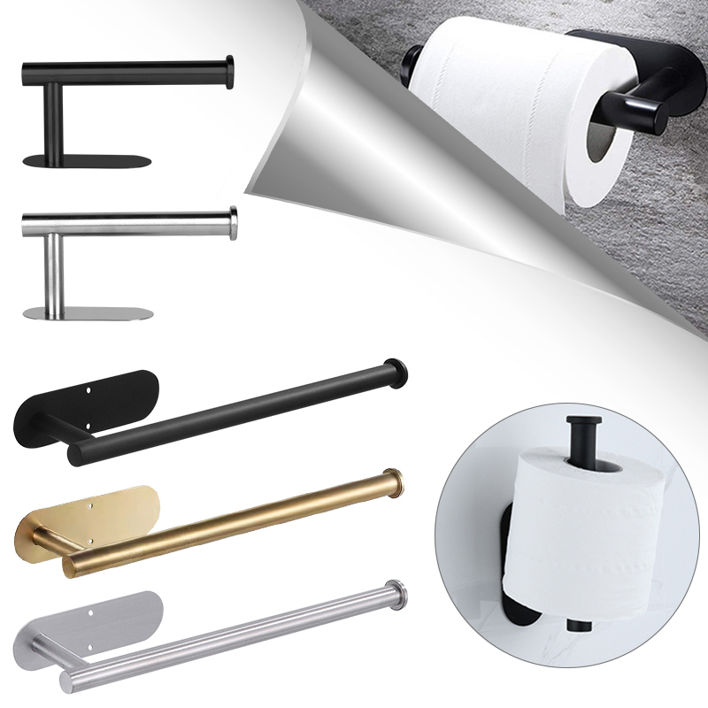 Toilet Paper Rack Bathroom Paper Towel Holder Adhesive Absorbent Paper Dispenser WC Kitchen Hardware Storage Accessories