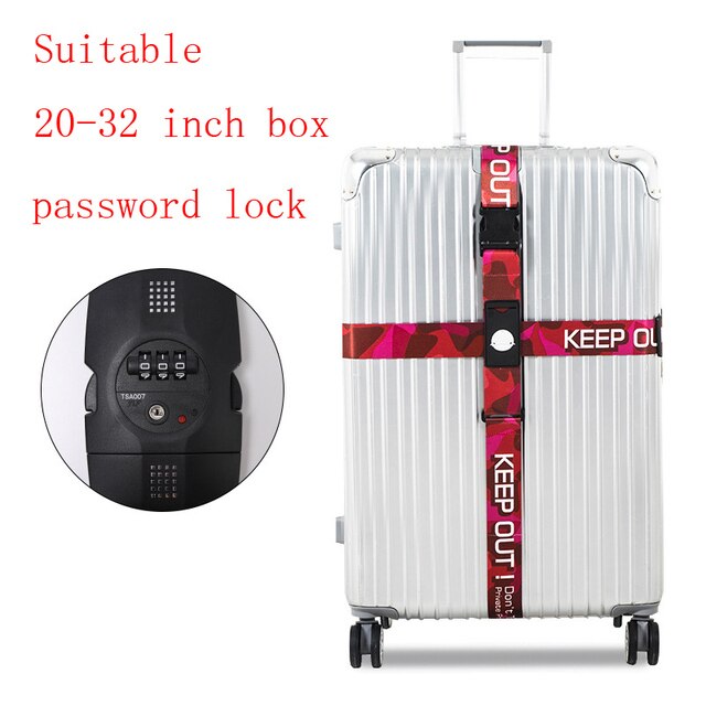 Valise de voyage réglable avec mot de passe à 3 chiffres, serrure à bande croisée à sangles en corde, accessoire de voyage: Have lock H4