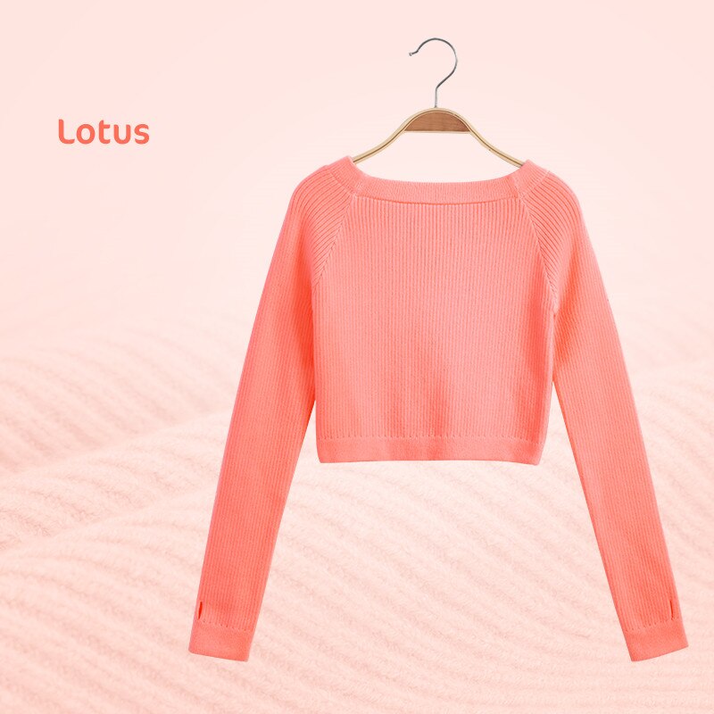 Meisjes Ballet Dans Trui Elastische Platte Schouder Trui Tiener Kinderen Herfst Winter Truien Met Lange Mouwen Truien: height 155-165cm / Lotus