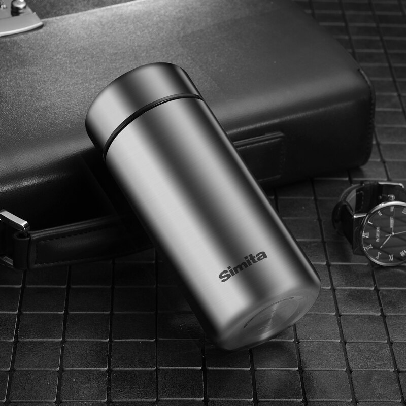 Simita-termo de acero inoxidable de doble pared, taza de café, tamaño portátil con filtro de té, estilo de negocios para , 320ml
