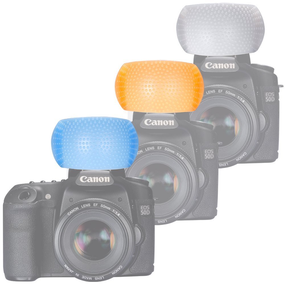 Cubierta de difusor de rebote de Flash DSLR SLR 3 en 1, conjunto de filtro de difusor Universal de 3 colores para Flashes de cámara DSLR Pop-Up, novedad