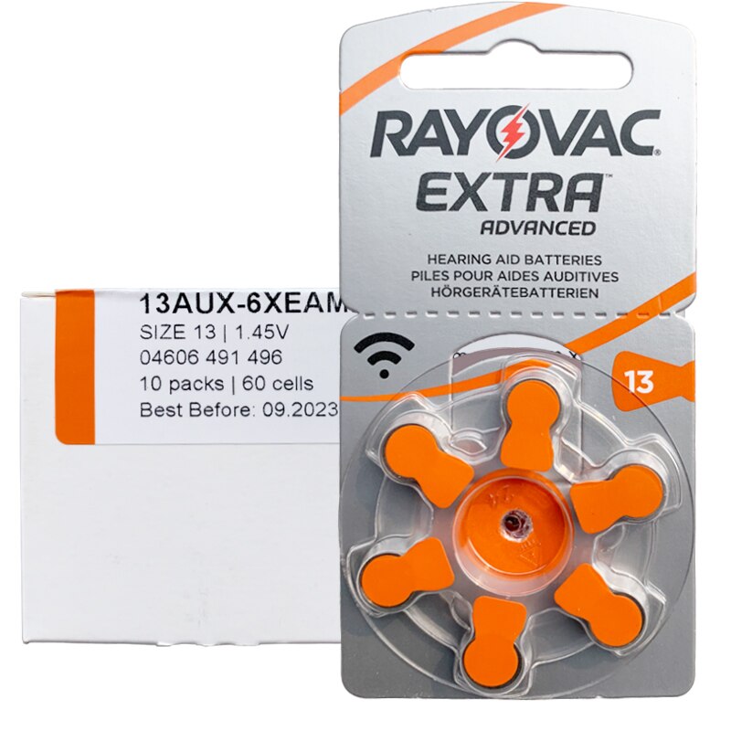 60 Pcs Rayovac Extra Hoortoestel Batterijen. Zink Air 13/P13/PR48 Batterij Voor Aho Hoge Prestaties Hoortoestellen: Default Title