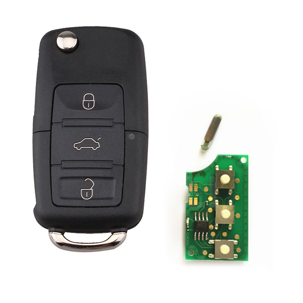 Replacement 3 Buttons Car Flip Remote Keyless Key 434MHz for VW Jetta Golf