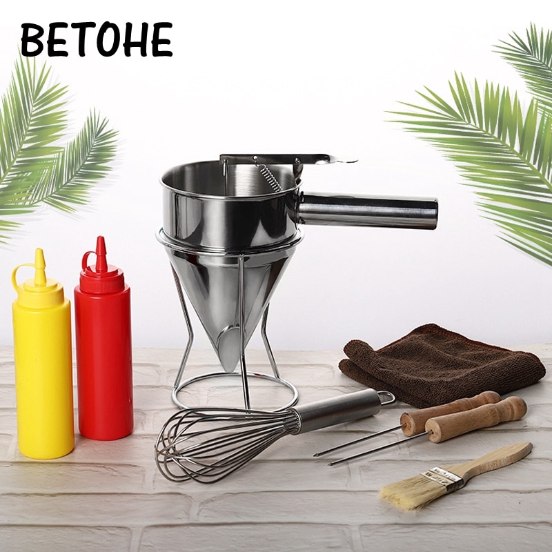 Takoyaki Naald Saus Fles Dispenser Rvs Octopus Ballen Filler Handleiding Beslag Separator Eieren Blender Bakken Tool