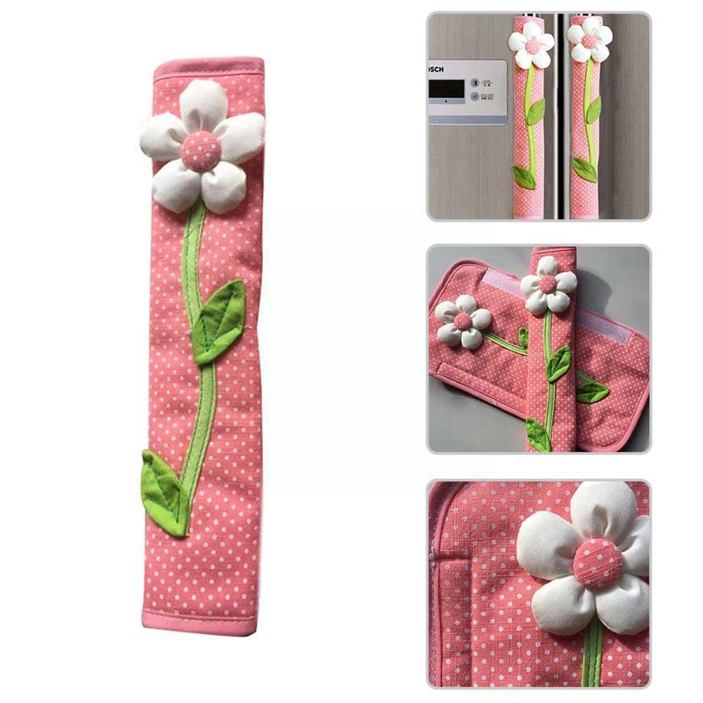 Cubierta de mango de tela para puerta de frigorífico, accesorios para el hogar, guantes dobles, perilla de algodón, L7s2