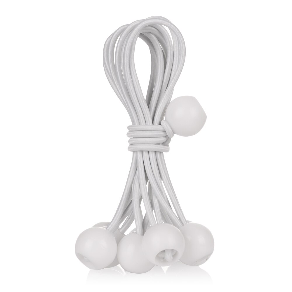 10PCS Black Ball Bungee Pack Shock Elastic Tie Loop Cord Fixing Securing Trailer Ropes Buckle Backpack Accessories Outdoors Tool: white