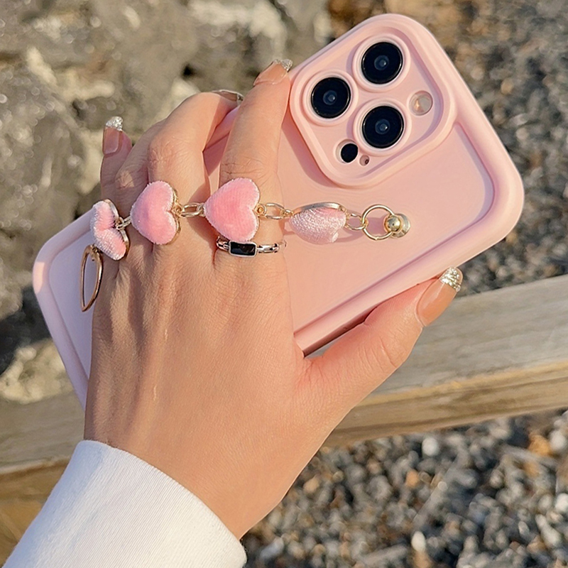 Magnetic Belt Love Chain Silicone Soft Phone Case For iPhone 16 15 14 13 12 11 Pro Max 16E XS XR X 7 8 Plus SE Shockproof Cover