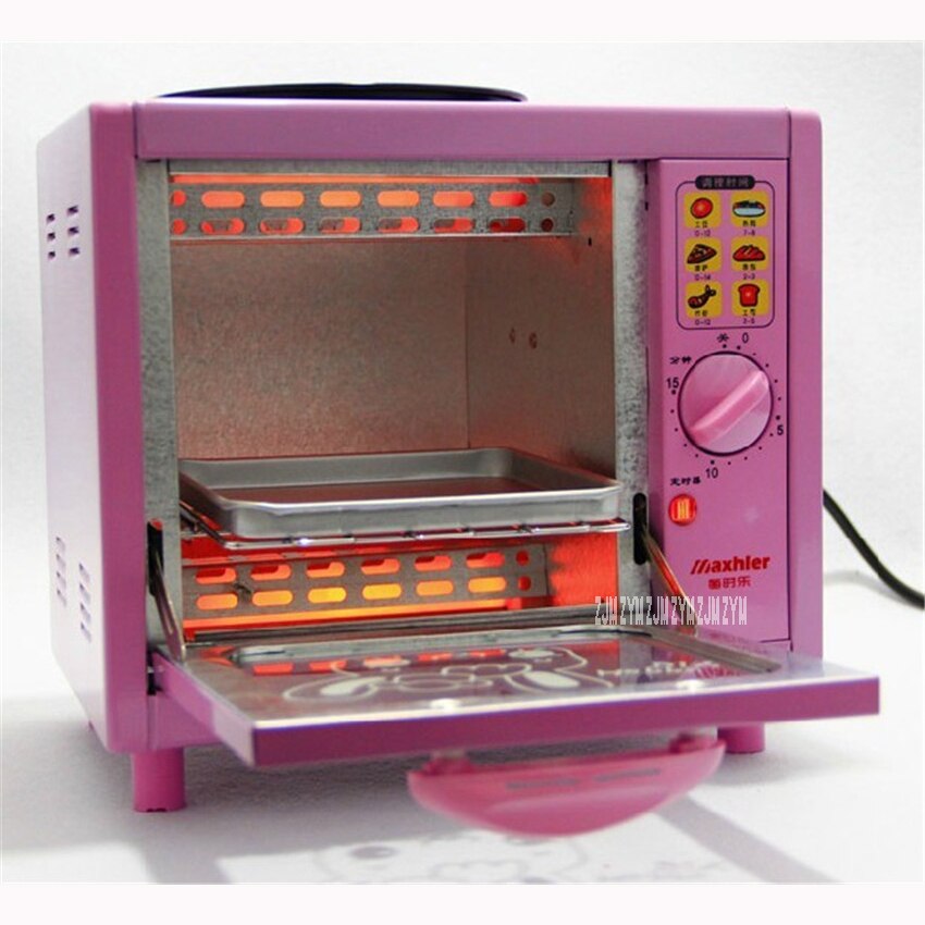Msl -1028 ovn elektrisk mini ovn med timer morgenmad 12.5l mini familie multifunktions ovn ovn 220v/50 hz pink