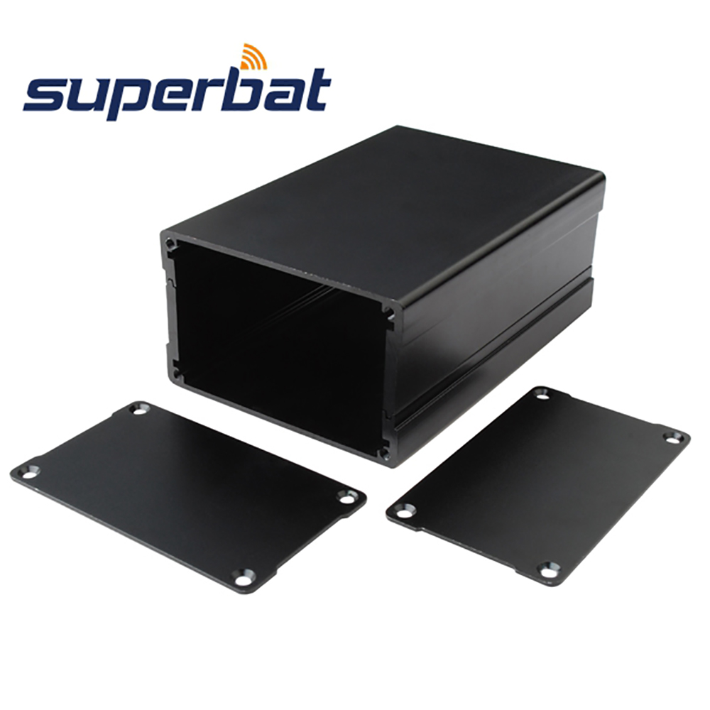 Superbat 1.81&quot;*2.99&quot;*4.33&quot; Al Black Junction Box Extruded Aluminum Enclosure Case Electronic Instrument PCB 46*76*110mm (H*W*L)
