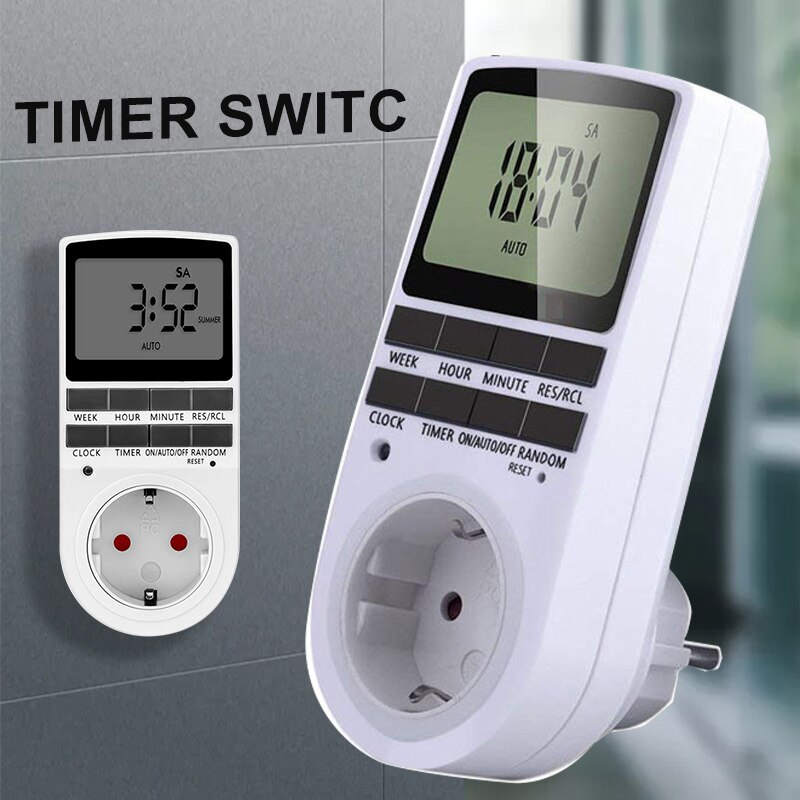 Arrivals Digital LCD Display EU Plug-In Programmable Kitchen Electronic Digital Timer Switch Socket 24hr 7 Days