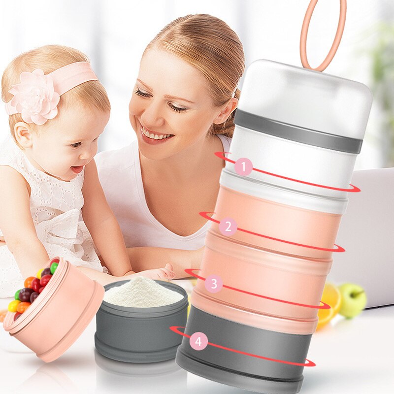 4 Lagen Babyvoeding Opbergdoos Outdoor Draagbare Pasgeboren Melkpoeder Dispenser Peuter Kids Essentiële Granen Containers 480Ml