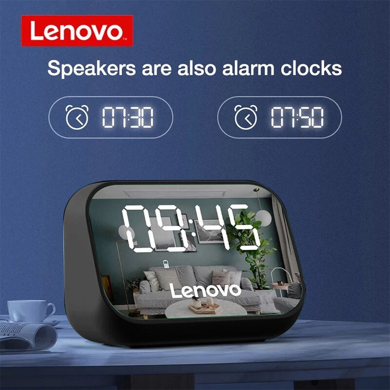 Lenovo TS13 Bluetooth Speaker Subwoofer Stereo Player LED Digital Smart Alarm Clock Desktop Clocks Bedroom Bedside Wake Up Clock