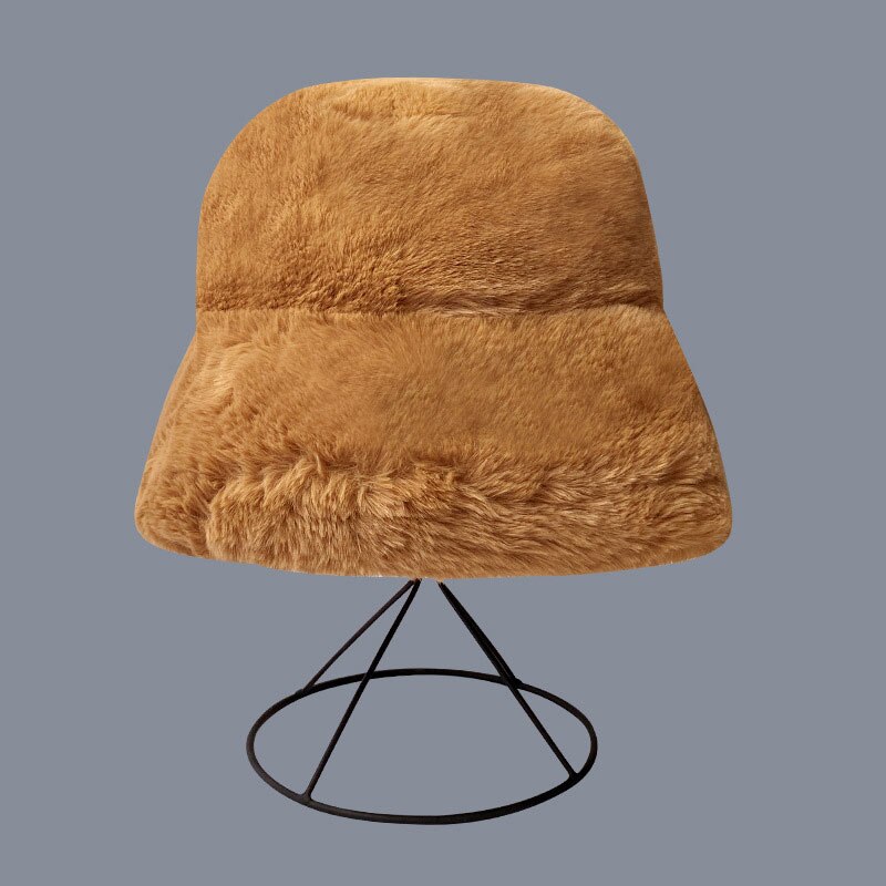 Vrouwen Emmer Hoed Winter Faux Fur Dikke Warme Pluche Hoed Visser Stijl Wilde Mode Oor Bescherming Comeforble: Brown
