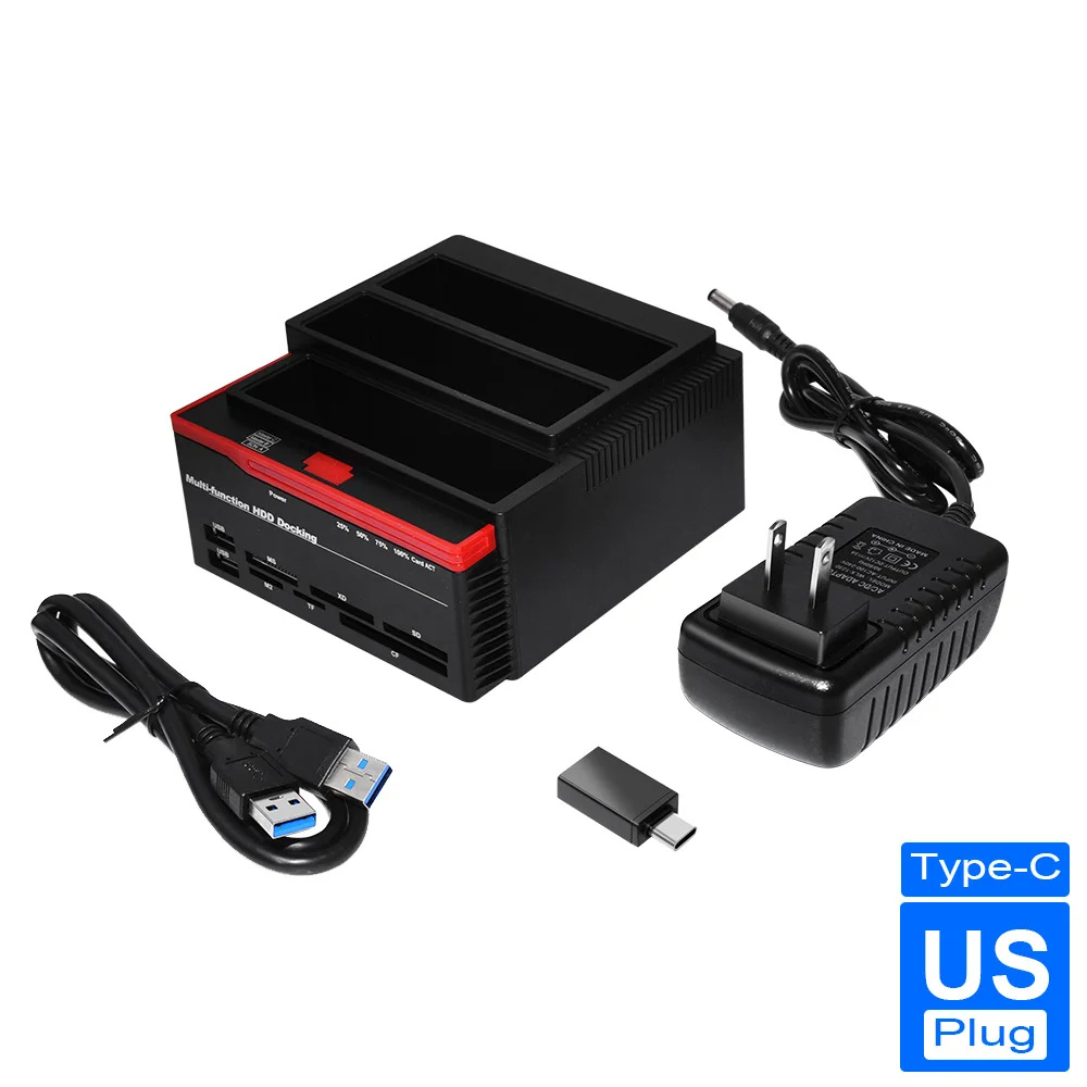 Leitor de base de disco rígido de encaixe de disco rígido IDE, caixa de disco rígido externo de 2,5 polegadas e 3,5 polegadas, leitor de disco rígido HDD externo USB: Azul