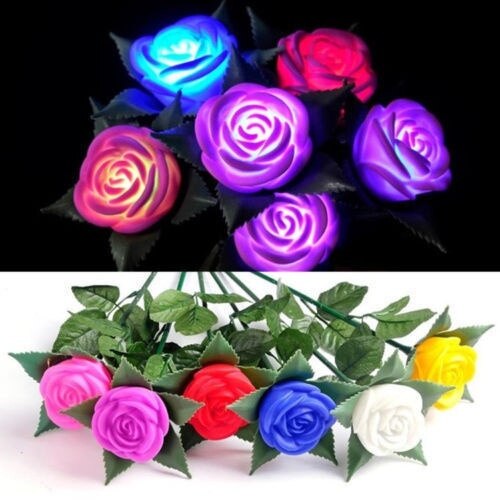 Chic Rose Led Verlichting Bloem Lamp Tuin Yard Outdoor Path Gazon Power Decoratie Romantisch Cadeau Voor Liefhebbers