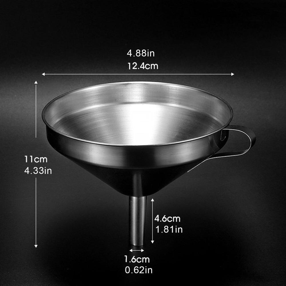 3 größen Kleine Mund Trichter Bar Wein Glaskolben Trichter Mini Edelstahl für Füllung Flachmann Schmale-Mund Flaschen: 13cm