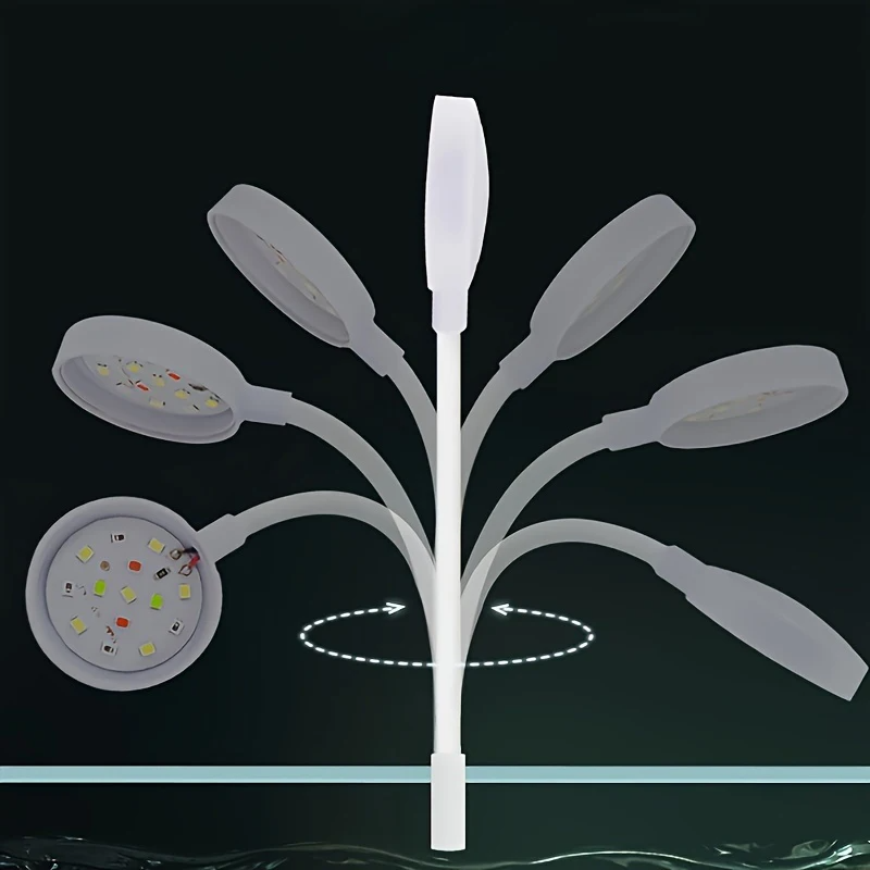 Aquariumlicht met adapter LED-clip op aquariumlicht, klein USB-licht met volledig spectrum 360 ° Rotatieverlichting
