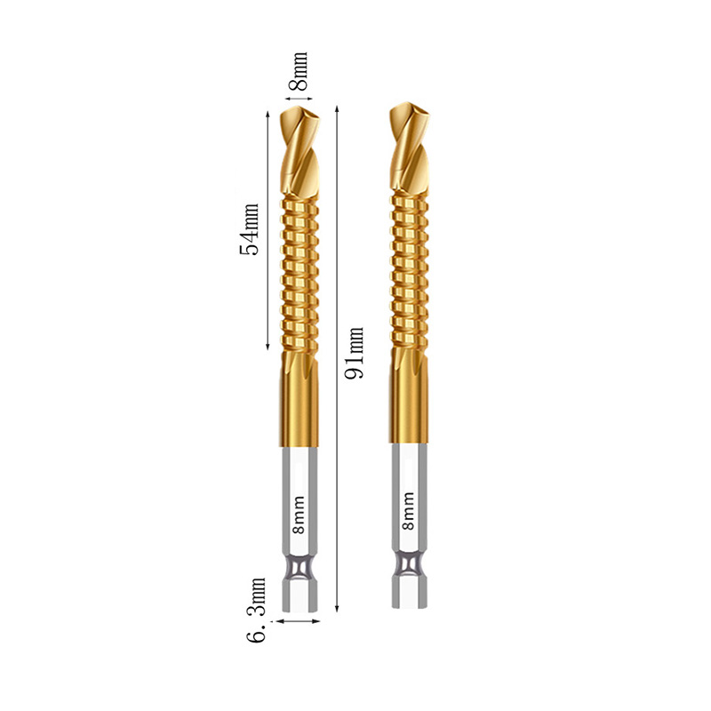 Juego de brocas helicoidales HSS, 6/2 Uds., 3-8mm, ranurado dentado, grifo de corte, sierra en espiral, sierra perforadora de madera, Metal y plástico, herramientas de taladro de titanio: Rosa