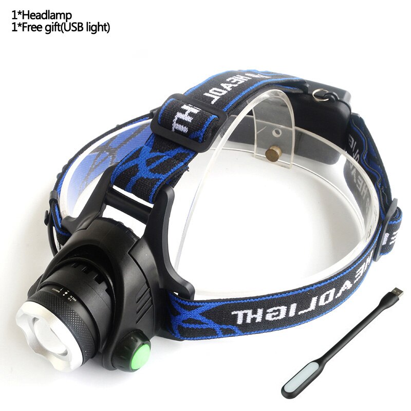 Z20 lampe frontale Led étanche, lampe torche, ampoules rechargeables Lithium-Ion Xml T6, 5000lm, Xm-l2 18650: OPtion A / T6