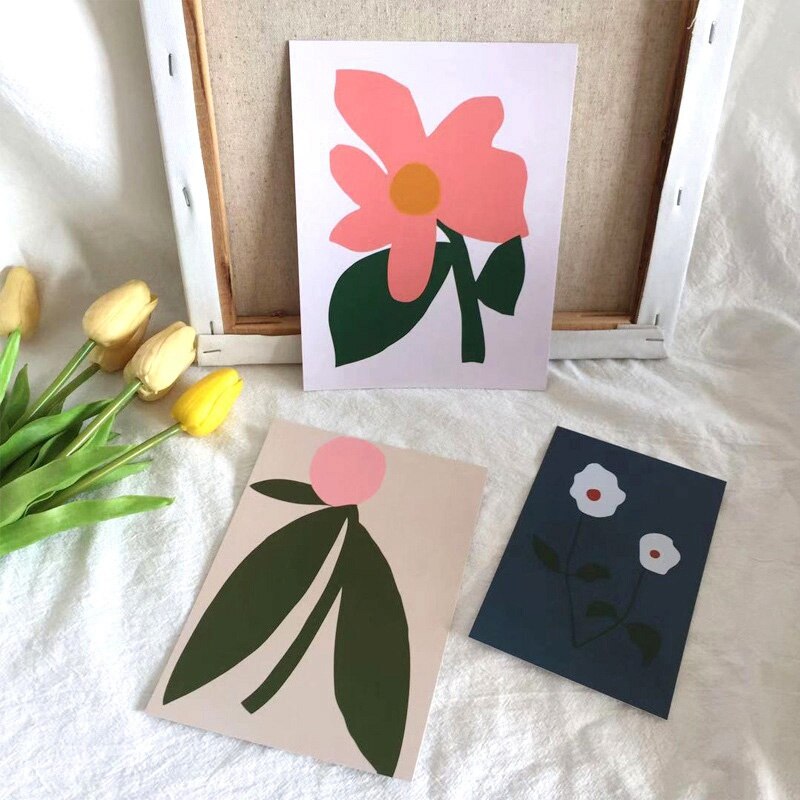 3 Stks/set Ins Papier Card Photo Studio Achtergronden Props Leuke Bloemen Fotografie Achtergrond Diy Muur Decor Nordic Muurstickers