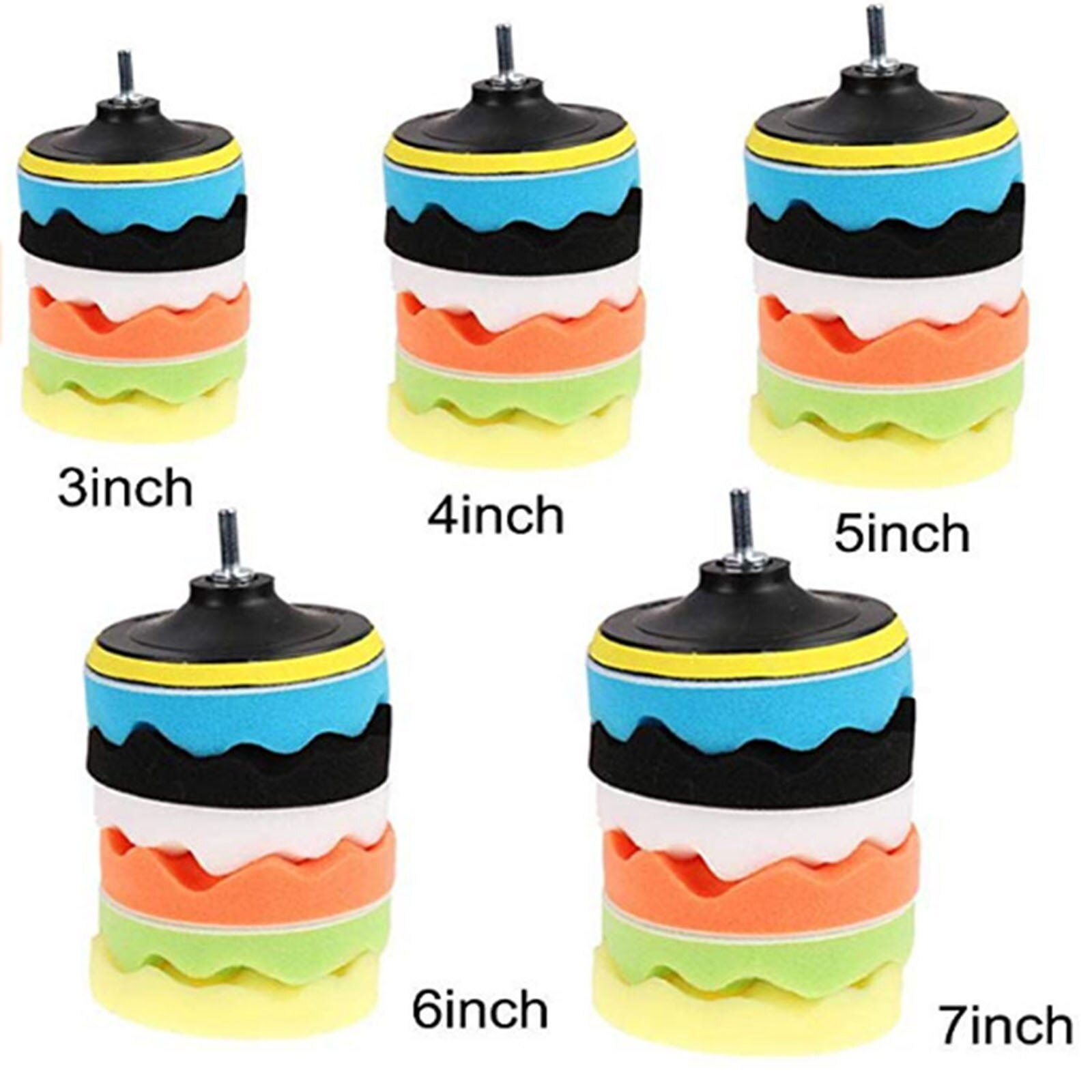 Polishing Drill Adaptor Polisher Sponge Pad Polish Pad Thread Buffing Pad Kit Wool Buffer Set 4 Inch Sponge Polishing Pad Kit