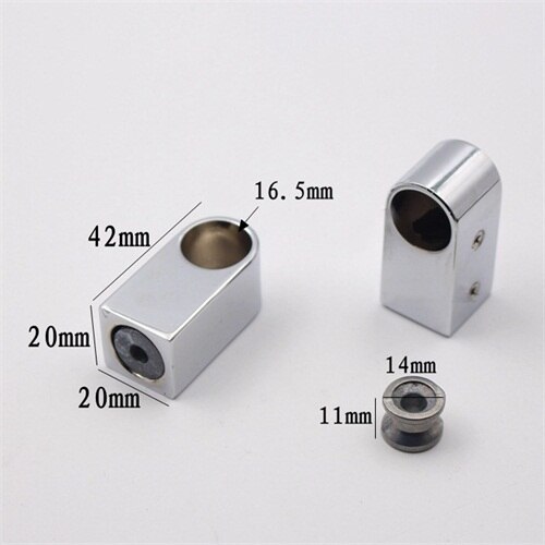 DRELD 2pcs Wardrobe Flange Seat 16/19mm Pipe Base Fixed Clamp Tube Socket Curtain Rod Closet Hanger Bracket Furniture Hardware: C