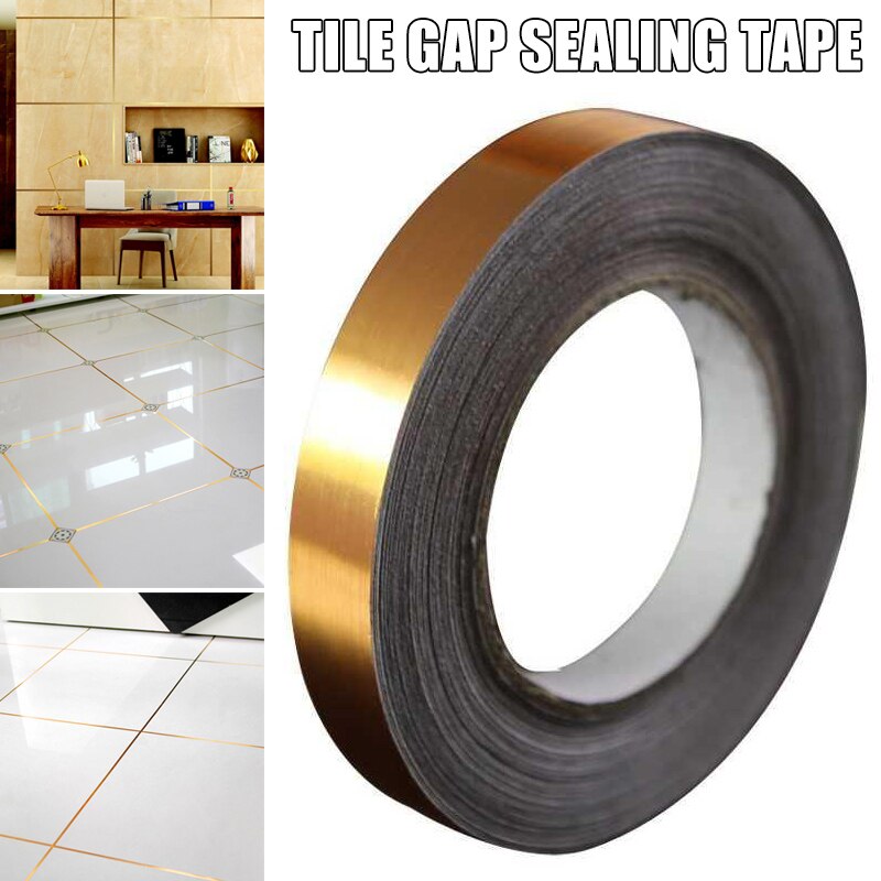 Ceramic Tile Mildewproof Gap Tape Tile Gap Sealing Tape Waterproof Foil Strip Silver Golden Rims USJ99