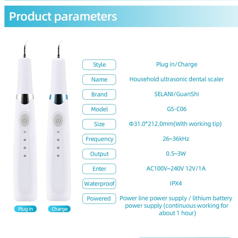 Elektrische Tanden Tandheelkundige Scaler Calculus Remover Ultrasone Reiniger Te Verwijderen Tandsteen En Tand Verwijderen Tandsteen Schoonmaken Tool