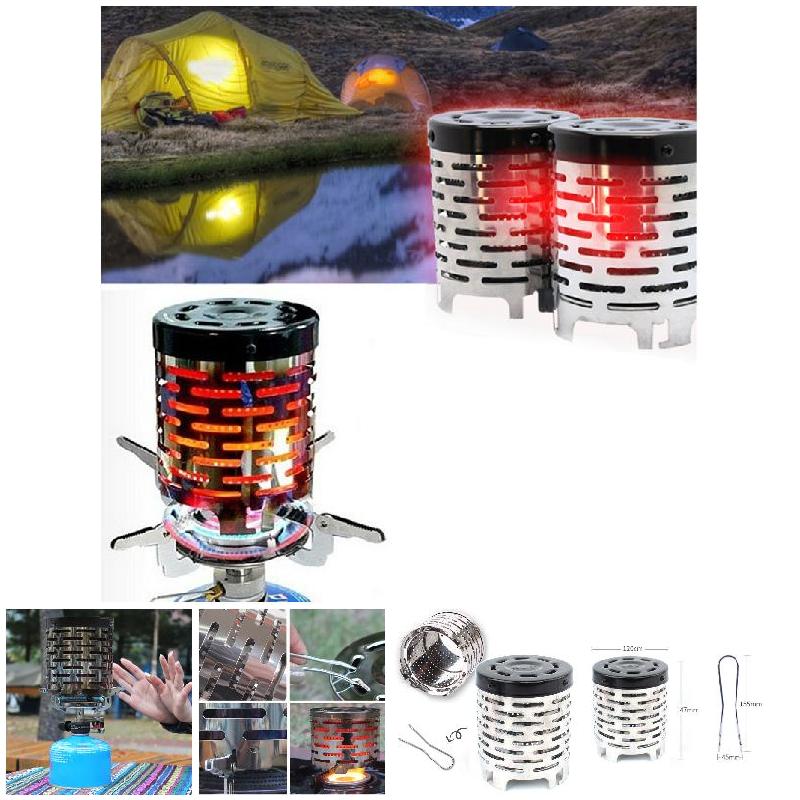 Bärbar mini campingvärmarlock utomhus gasspis lock varmare värmare rostfritt stål myding