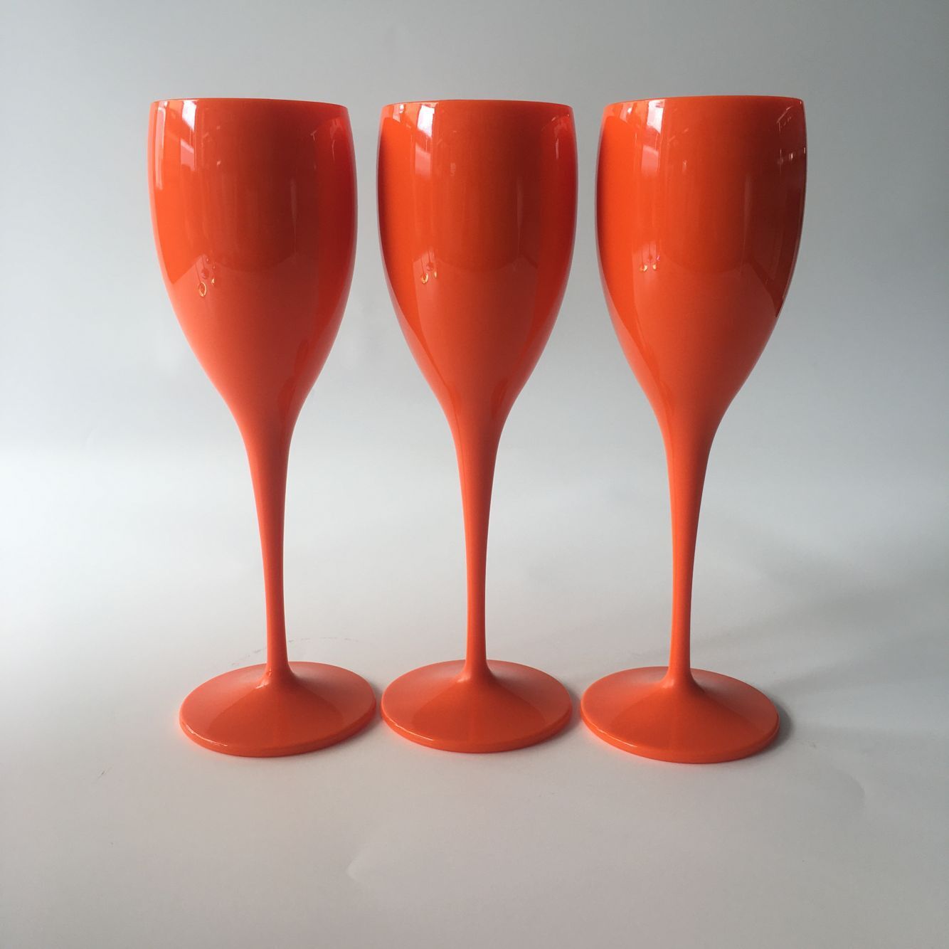 Fabrik direkt plast rödvin bägare plast tall champagne kopp pc akryl ps vinglas: Orange