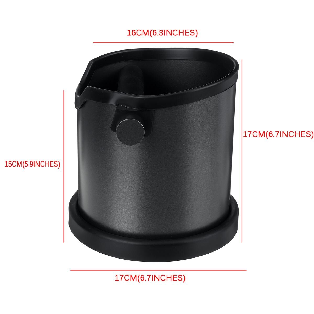 Stainless Steel Coffee Grind Knock Box Espresso Grind Container Anti Slip Bin Waste Bin with Detachable Knock Bar Barista