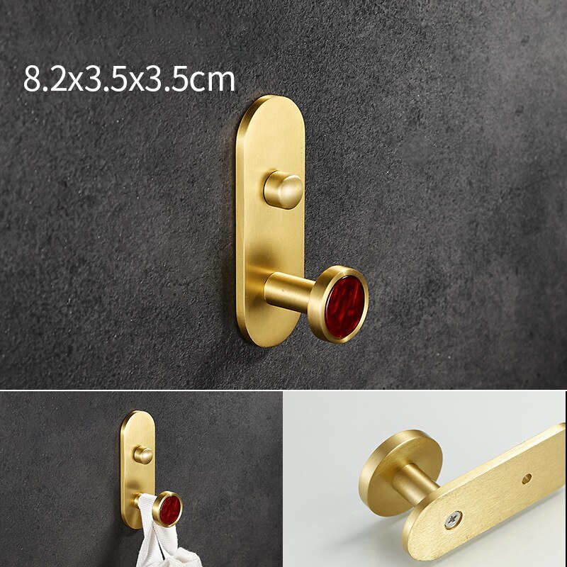 1pc aluminium wandgemonteerde kapstokken voor thuis, slaapkamer, keuken, sleutel, handdoekhangers: Rood een