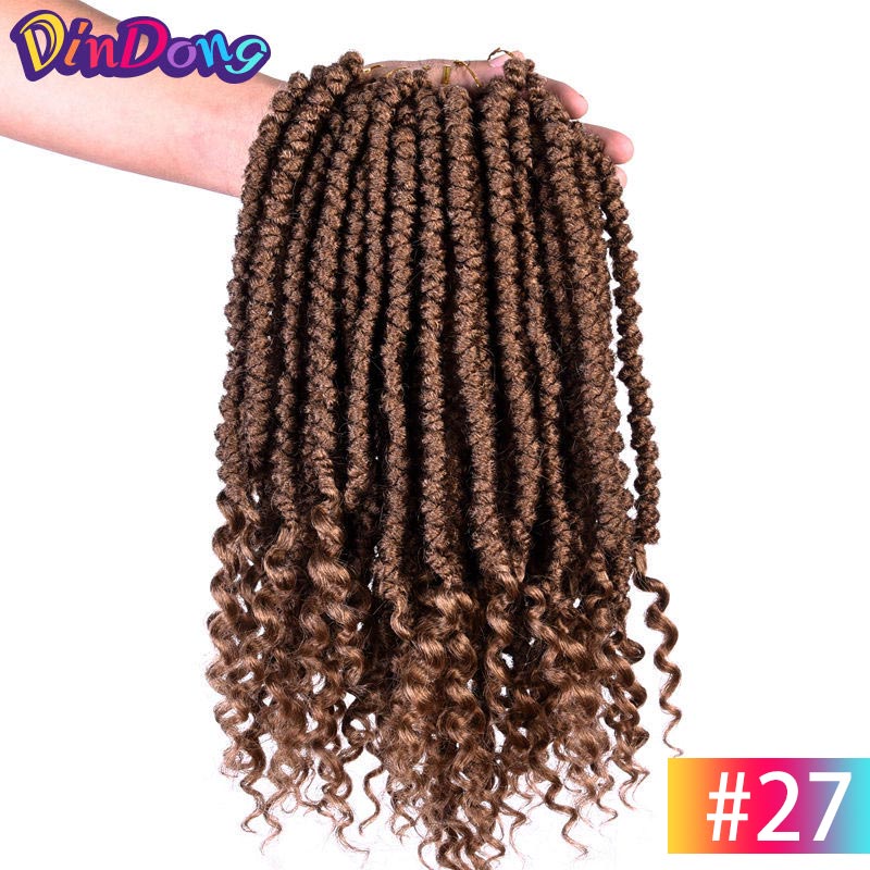 DinDong-Extensions de tresses sénégalaises, tresses au Crochet, tresses synthétiques pures pour femmes, 12 pouces, 12 racines: #27 / 3 Pcs/Lot