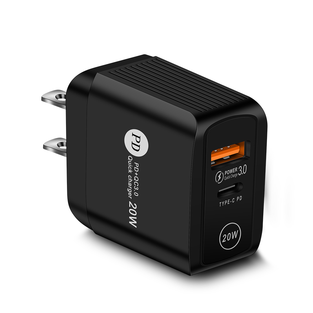 Pd 20w- port-usb-schnellladegerät 11 x 3.0 typ-c-pd-schnellladeanschlüssen für iphone 13 12 eu/us/uk-stecker 2: Us-stecker schwarz