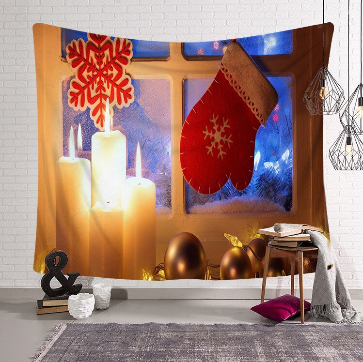 Arte de Navidad hogar tapiz colgante de pared Hippie colcha adorno de pared decoración de Navidad para la pared telón de fondo manta Manta: 5