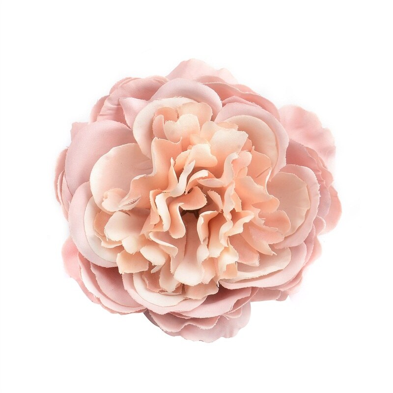 10 stk 8cm kunstig blomst silke pæon blomsterhoved til bryllupsfest hjemmedekoration diy blomst vægboks scrapbog håndværk: Fersken
