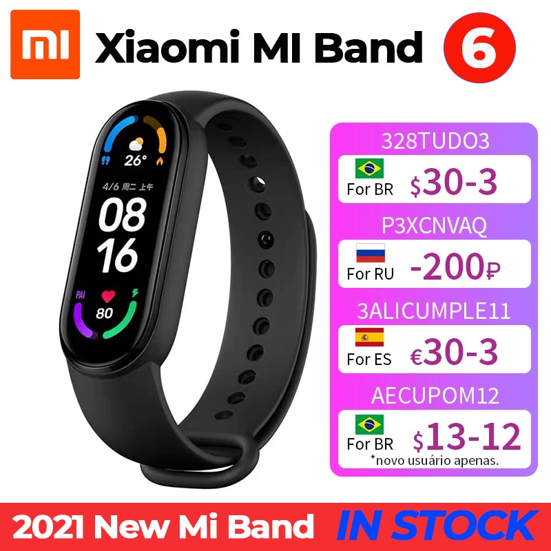 Xiaomi-pulsera inteligente Mi Band 6, Monitor de – Grandado